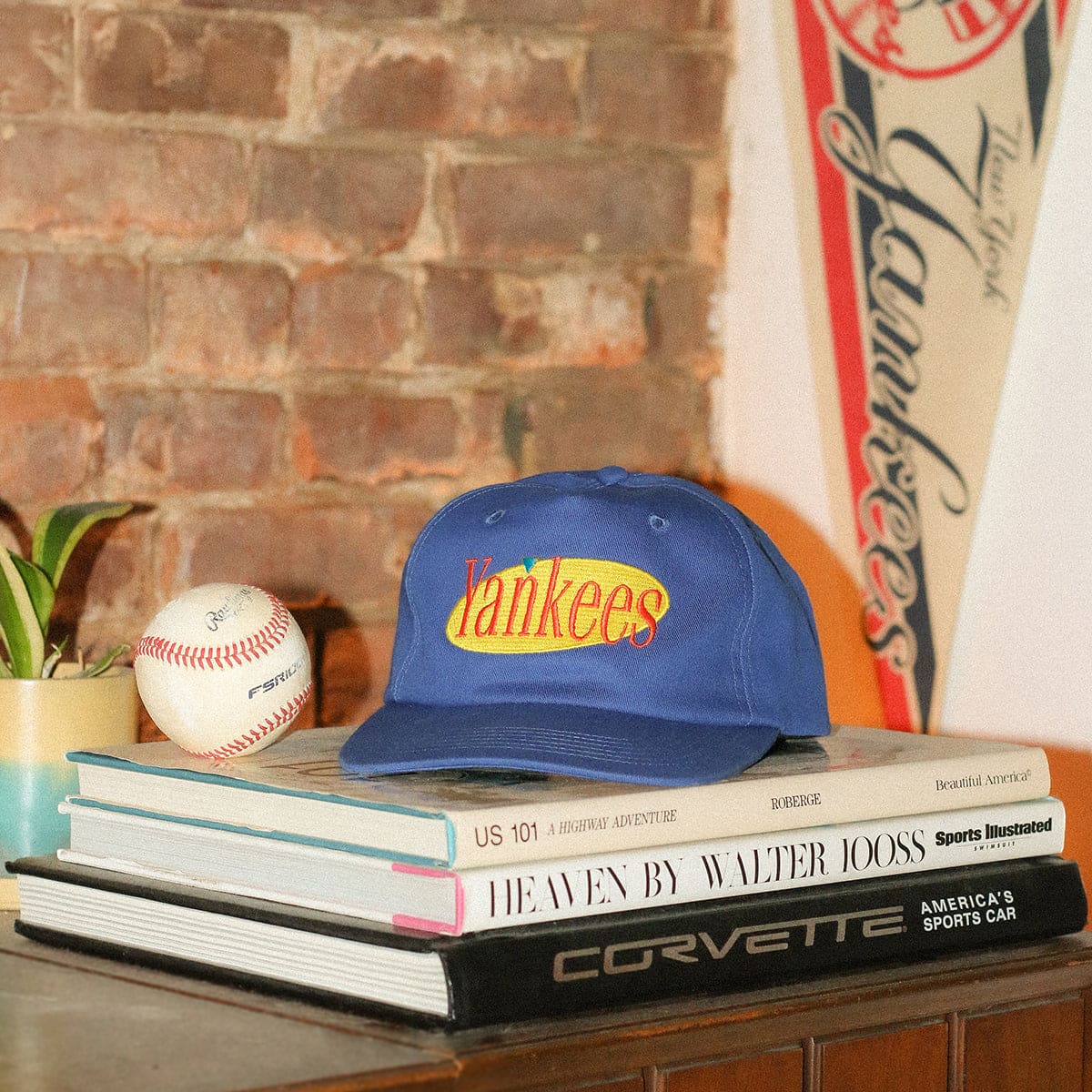 Yankee Sitcom Hat "DVD Box Set Blue" seinfeld costanza yankees NYY NYC snapback