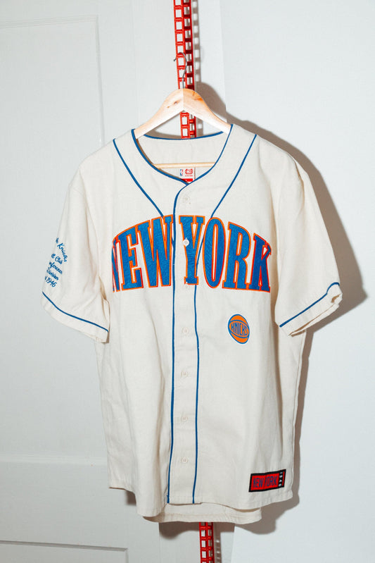Knicks Baseball Jersey (Vintage NBA Licensed) L