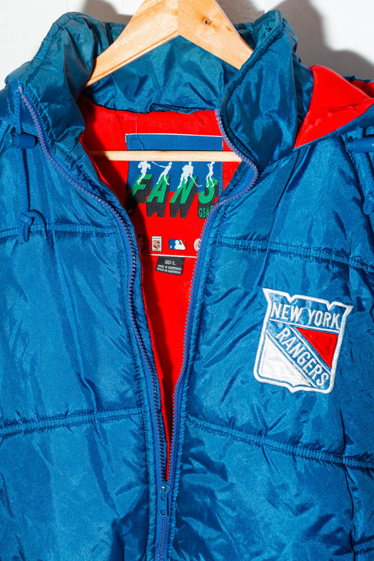 Rangers Puffer Jacket (Vintage Fans Gear) L